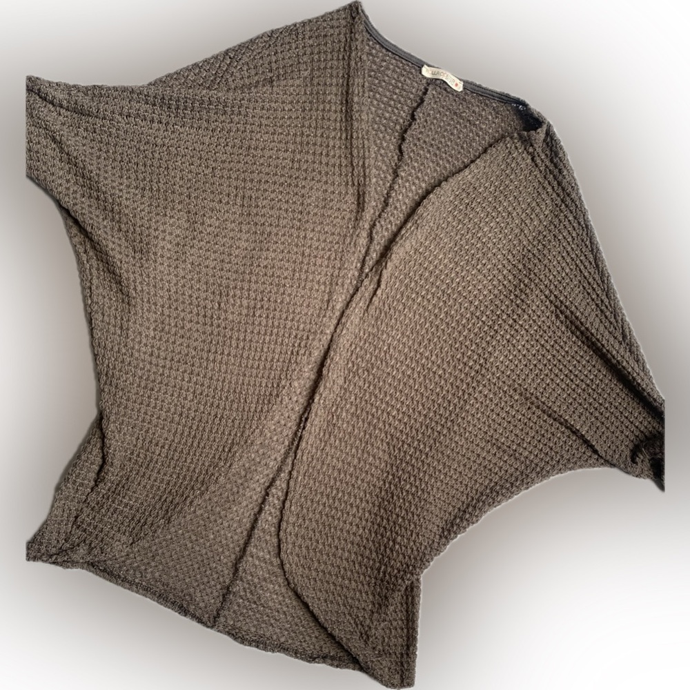 ROLLA COSTER lightweight shawl cardigan, shimmery champagne brown